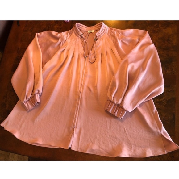Custom OOAK! Symple Woven Range Dusty Rose Blouse - Picture 4 of 4